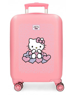 TROLLEY ABS 50CM. 4R. HELLO KITTY HEARTS  DOTS
